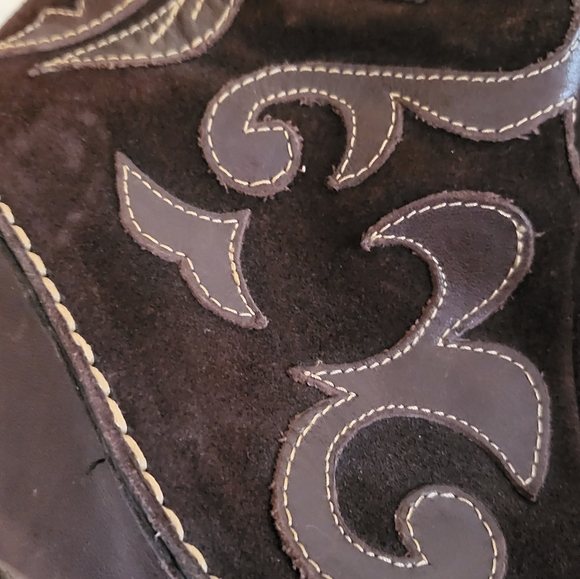 Pons Quintana tall suede and leather western wedge boots 6.5 - Picture 7 of 8